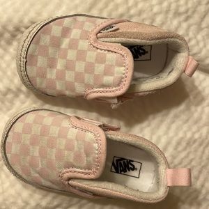 Vans Pink and White Checkered Kids Sneakers